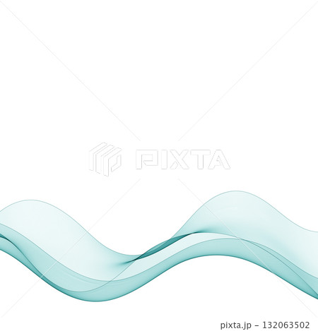 Horizontal wave of transparent turquoise smoke on a white background. Eps 10 Horizontal wave of transparent turquoise smoke on a white background. Eps 10 132063502