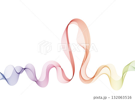 Rainbow ribbon of abstract waves with a large vertical bend on white. Eps 10 Rainbow ribbon of abstract waves with a large vertical bend on white. Eps 10 132063516