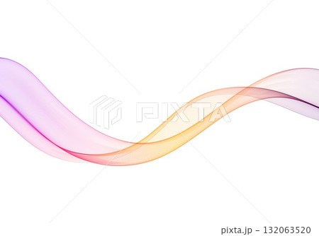 Horizontal wavy line with a gradient from purple to orange color. Eps 10 132063520