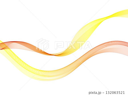 Two dynamic abstract waves of yellow and orange colors on a white background. Eps 10 Two dynamic abstract waves of yellow and orange colors on a white background. Eps 10 132063521