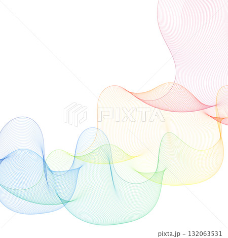 Multicolored wavy lines create a rainbow abstract background. Eps 10 Multicolored wavy lines create a rainbow abstract background. Eps 10 132063531