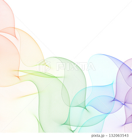 Dynamic flow of a bright rainbow abstract wave on white. Eps 10 Dynamic flow of a bright rainbow abstract wave on white. Eps 10 132063543