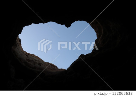 Looking Up from Inside Algarve Sea Cave 132063638