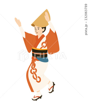 阿波踊りのイラスト、阿波おどり 阿波踊りのイラスト、阿波おどり 132063789