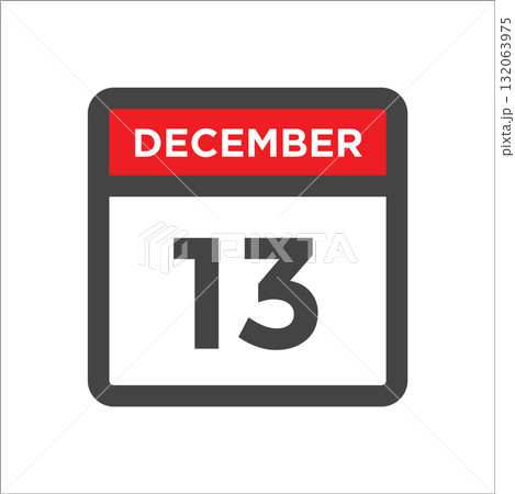 December 13 calendar icon - day and month December 13 calendar icon - day and month 132063975