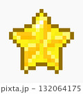 Golden Pixel Star Retro Y2K Icon for Digital, Gaming, and Streetwear Design 132064175