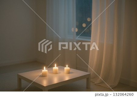 Night Room with Candlelight – Minimal Serenity Night Room with Candlelight – Minimal Serenity 132064260