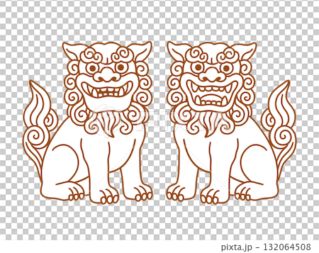 Simple Shisa illustration - White-painted version 132064508