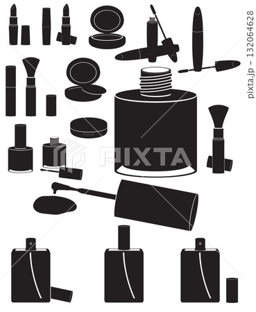 diverse womens cosmetics black silhouette cartoon stock vector illustration diverse womens cosmetics black silhouette cartoon stock vector illustration 132064628
