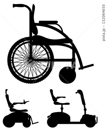 wheelchair for disabled people black black silhouette cartoon stock vector illustration 132064650