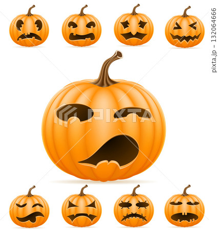 scary pumpkin halloween holiday vector illustration scary pumpkin halloween holiday vector illustration 132064666