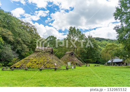 〈島根県〉荒神谷史跡公園の古代復元住居 132065532