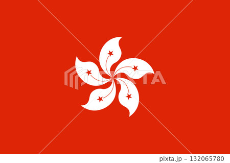 Official Flag of Hong Kong. Hong Kong National Symbol. 132065780