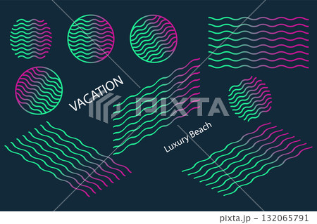 Ocean sea water waves striped lines style isolated in the background. Ocean sea water waves striped lines style isolated in the background. 132065791