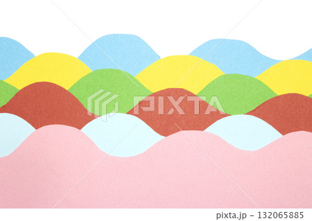 Simple Paper Card Primary Colour Wave Flowing Wavy Geometric Shapes in Multicolour Rainbow Calm Background Simple Paper Card Primary Colour Wave Flowing Wavy Geometric Shapes in Multicolour Rainbow Calm Background 132065885