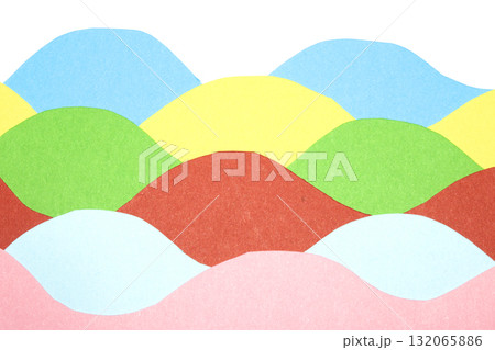 Simple Paper Card Primary Colour Wave Flowing Wavy Geometric Shapes in Multicolour Rainbow Calm Background Simple Paper Card Primary Colour Wave Flowing Wavy Geometric Shapes in Multicolour Rainbow Calm Background 132065886