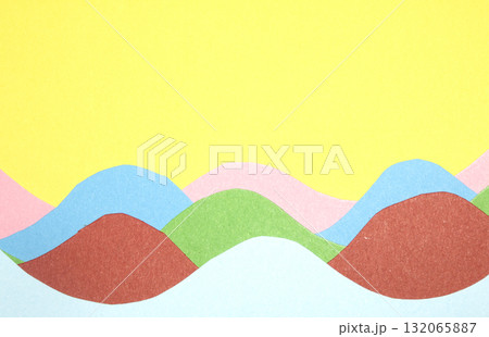 Simple Paper Card Primary Colour Wave Flowing Wavy Geometric Shapes in Multicolour Rainbow Calm Background Simple Paper Card Primary Colour Wave Flowing Wavy Geometric Shapes in Multicolour Rainbow Calm Background 132065887