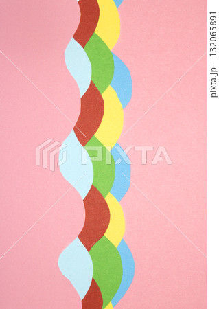 Simple Paper Card Primary Colour Wave Flowing Wavy Geometric Shapes in Multicolour Rainbow Calm Background Simple Paper Card Primary Colour Wave Flowing Wavy Geometric Shapes in Multicolour Rainbow Calm Background 132065891