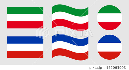 North Rhine West Phalia and Schleswig Holstein Flags in Various Shapes and Styles.. 132065908