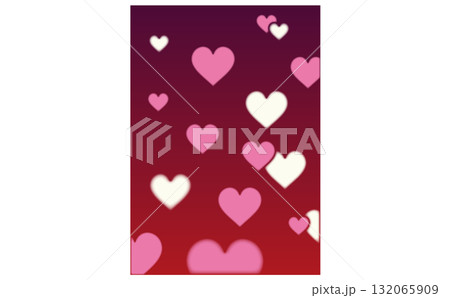かわいいハートの背景デザイン　縦型 132065909