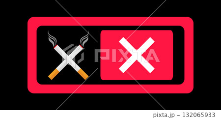 No Smoking Sign with Crossed Cigarettes. Forbidden Sign. No Smoking Sign with Crossed Cigarettes. Forbidden Sign. 132065933