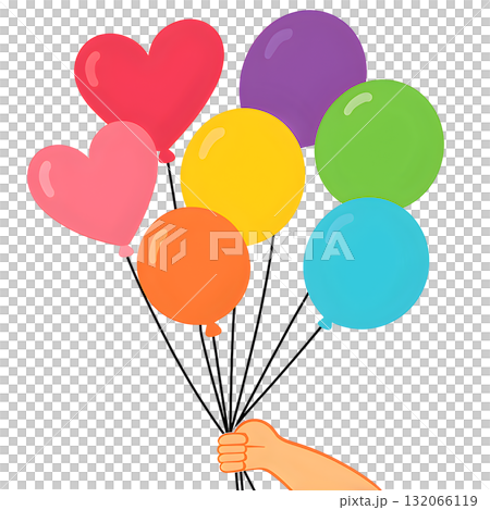 Balloons in Bloom Held by Little Hands 132066119