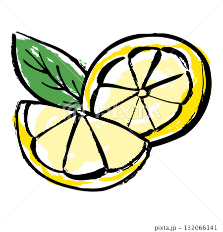 筆タッチのレモンのイメージのイラスト 筆タッチのレモンのイメージのイラスト 132066141