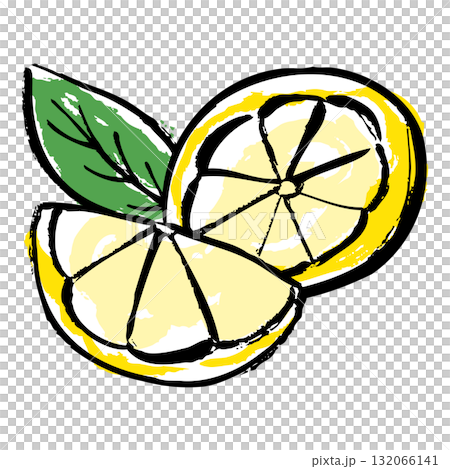筆タッチのレモンのイメージのイラスト 筆タッチのレモンのイメージのイラスト 132066141