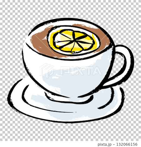 手繪檸檬漂浮茶插圖 手繪檸檬漂浮茶插圖 132066156