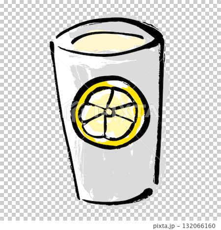 Hand-drawn illustration of lemon sour with a brush stroke 132066160