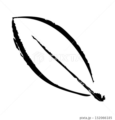 筆タッチの手描きの葉のイラスト 筆タッチの手描きの葉のイラスト 132066185