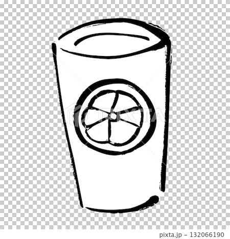 用畫筆描邊的檸檬酸手繪插圖 132066190