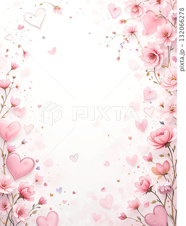 Floral background for a paper letter, for Valentine's day. 132066278