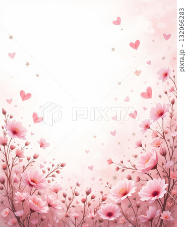 Floral background for a paper letter, for Valentine's day. 132066283