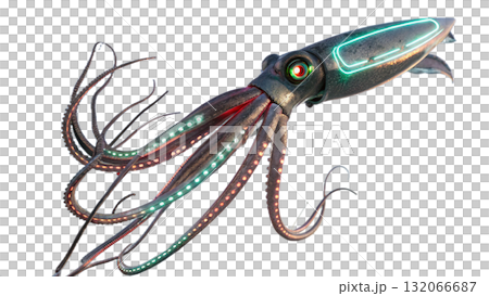 squid, isolated on a transparent background  132066687