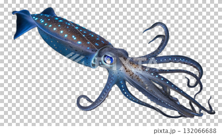 squid, isolated on a transparent background  132066688