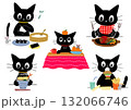 グルメなクロネコ　セット 132066746