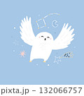 Adorable White Owl and Constellation Poster for Kids' Room 132066757