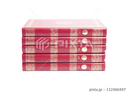 Books stack isolated on white background 132066897