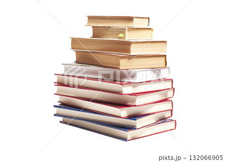 Books stack isolated on white background 132066905