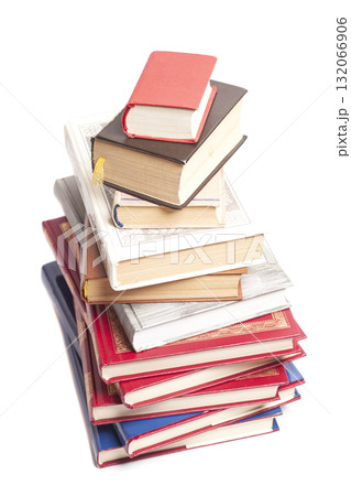 Books stack isolated on white background 132066906