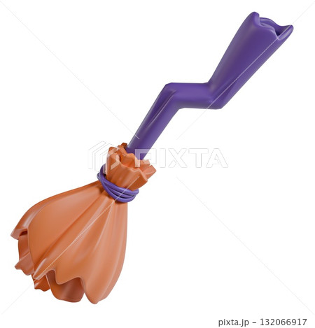 Halloween icon Witch broom 3D 132066917