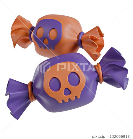 Halloween icon Candies with skull decorations 3D 132066918