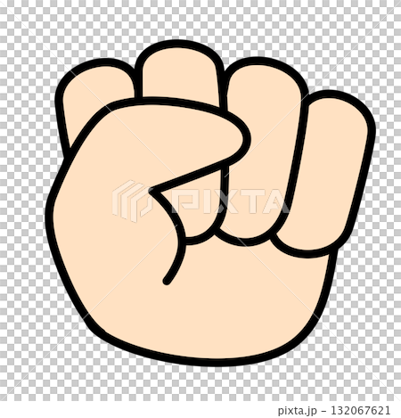 握緊拳頭的可愛插圖 132067621