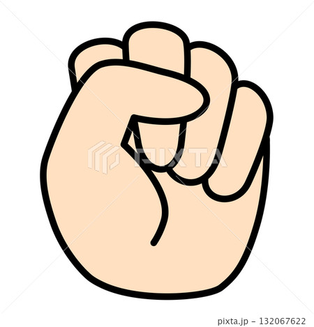 可愛らしい握りこぶし（グー）のイラスト 132067622