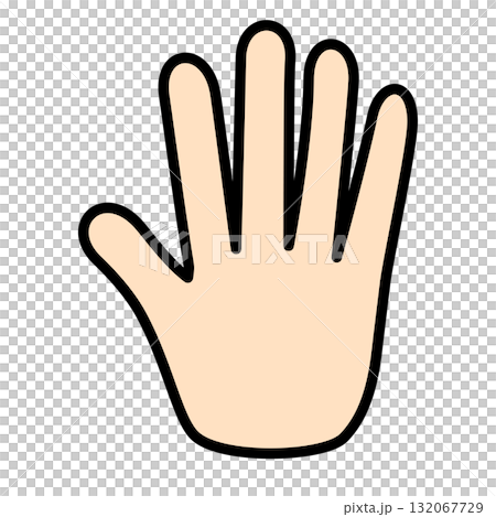 Illustration of an open hand making a stop sign 132067729