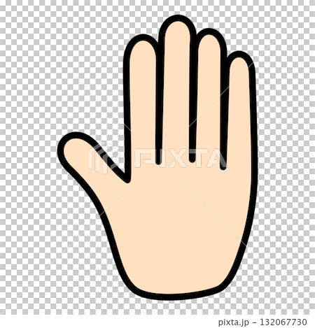 Illustration of an open hand making a stop sign Illustration of an open hand making a stop sign 132067730