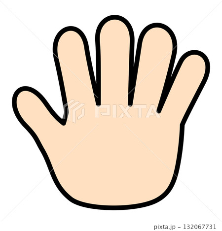 手のひらを開いた停止サインのイラスト 手のひらを開いた停止サインのイラスト 132067731