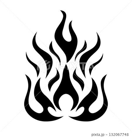 Abstract Flame Silhouette Vector Illustration. The abstract flame pattern is simple, modern, and dynamic, making it ideal for tattoos, logos, icons, emblems, stickers. Abstract Flame Silhouette Vector Illustration. The abstract flame pattern is simple, modern, and dynamic, making it ideal for tattoos, logos, icons, emblems, stickers. 132067748