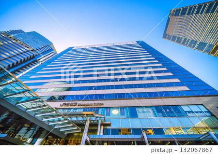日本の東京都市景観 品川駅やオフィスビル群などを望む 日本の東京都市景観 品川駅やオフィスビル群などを望む 132067867
